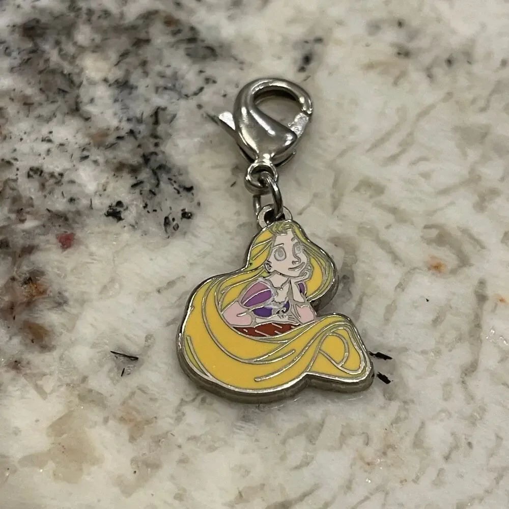 Disney Rapunzel Enamel Charm with Clasp – Tangled Themed Accessory